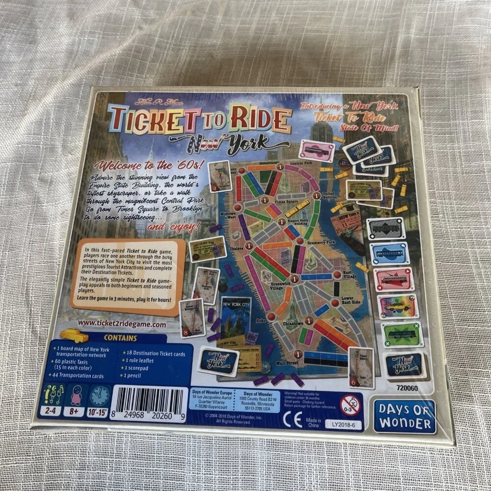 Days of Wonder Ticket‎ To Ride New York Game *NEW* Sealed